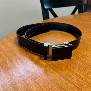 Falari Mens Genuine Leather Belt Automatic Buckle Black‎ Waist 34 36